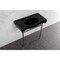 Kingston Brass 36 Ceramic Console Sink with Stainless Steel Legs, BlackPolished Nickel VPB28140W86K - alternate 3